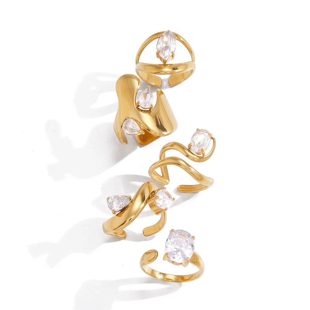 Waterproof Gold Sculptural Ring Collection