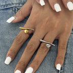Waterproof Abstract Sculptural Band Open Ring
