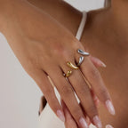 Waterproof Abstract Adjustable Band Open Ring