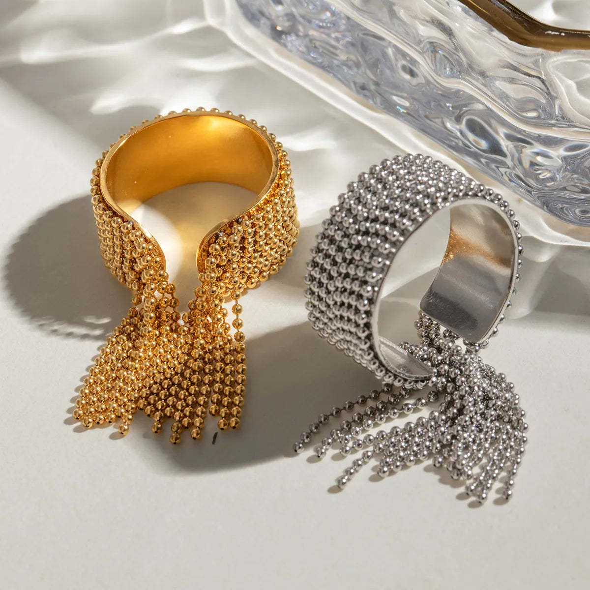 Waterproof Tassel Ball Chain Open Ring