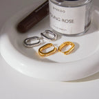 Waterproof Rectangular Huggie Hoops