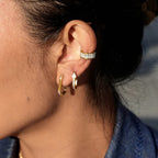 Waterproof Rectangular Huggie Hoops