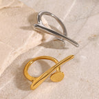Waterproof Abstract Sculptural Band Open Ring