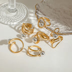 Waterproof Gold & Silver Ball Wrap Open Ring