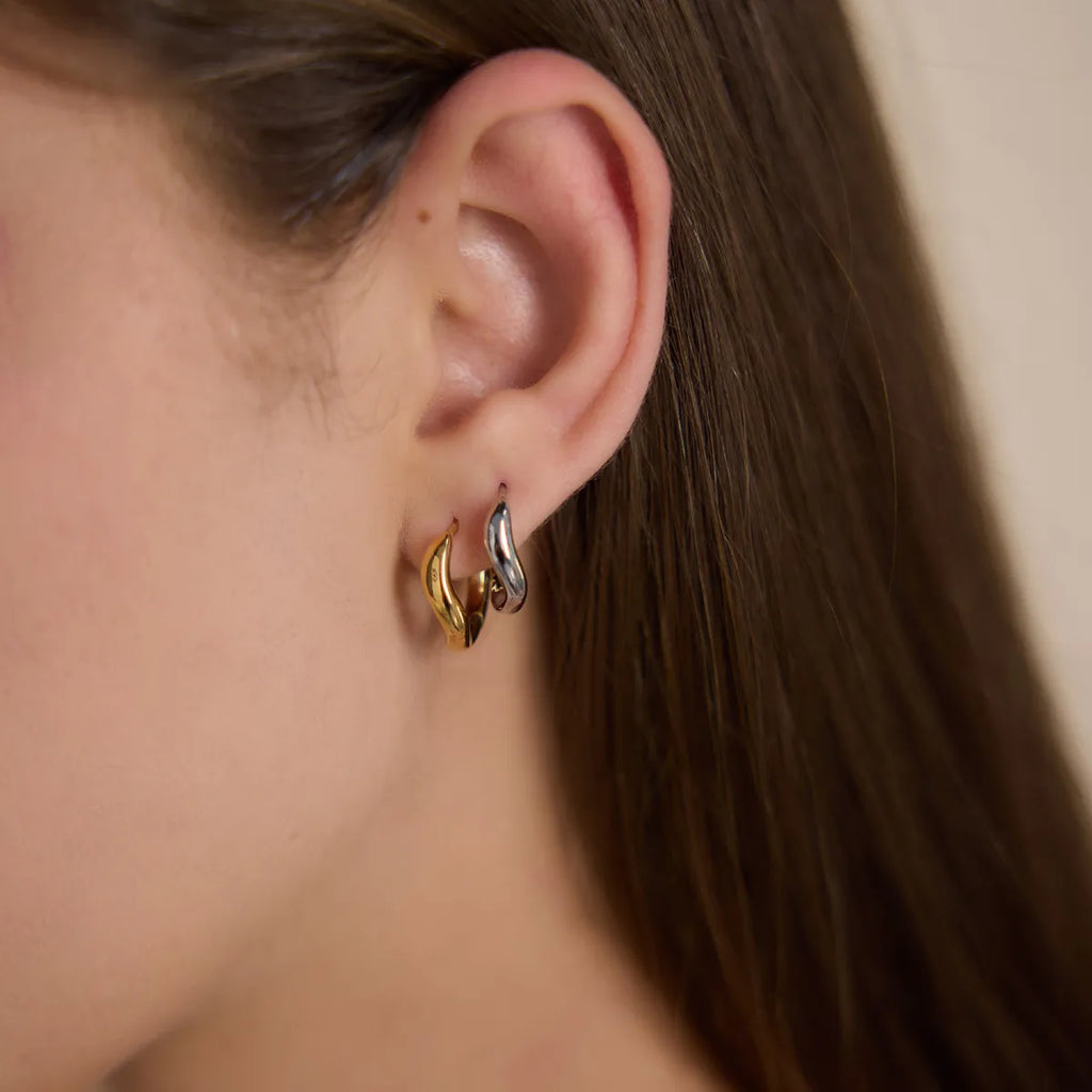 Waterproof Wavy Hoop Earrings