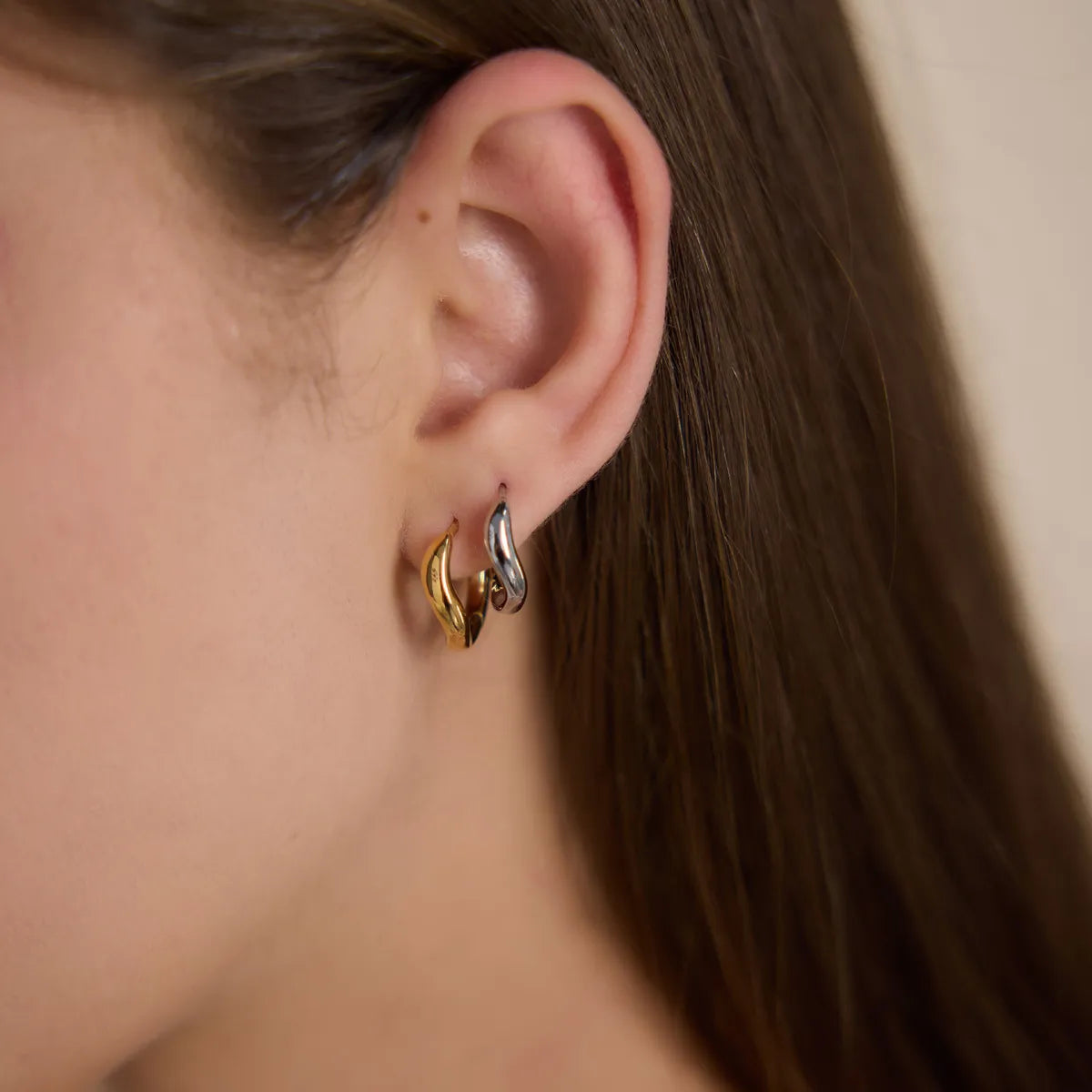 Waterproof Wavy Hoop Earrings