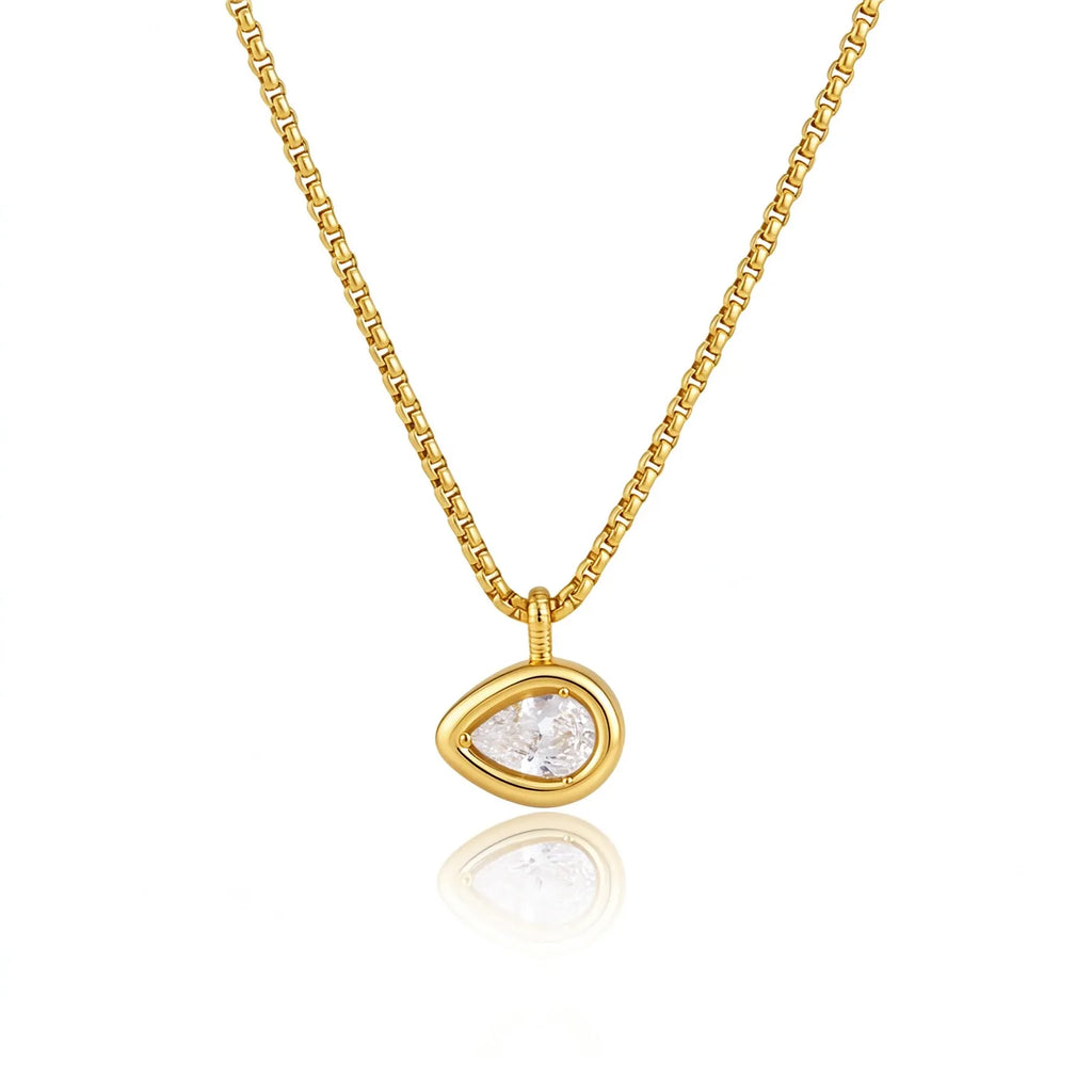 Waterproof Gold  Layering Choker Teardrop Necklace