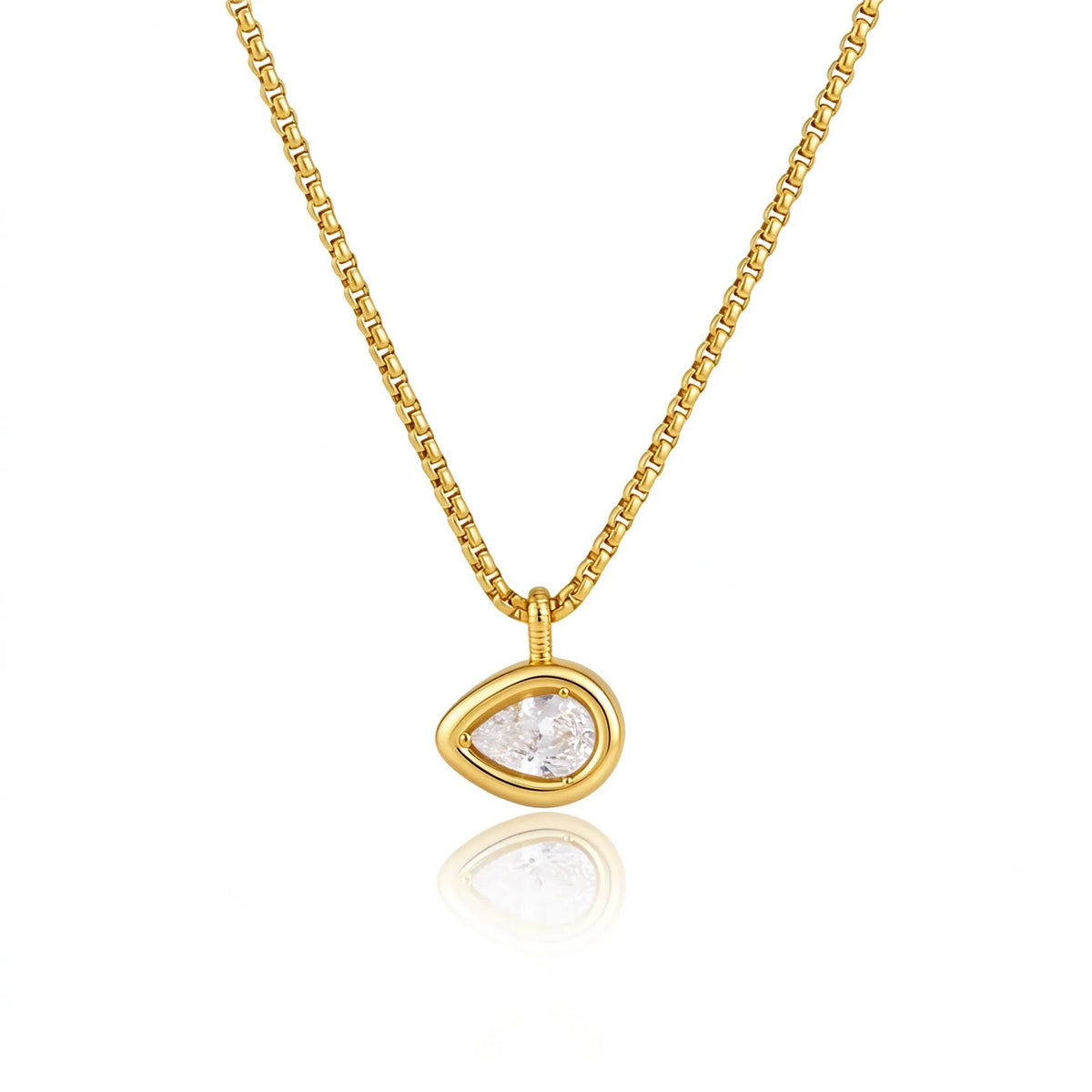 Waterproof Gold  Layering Choker Teardrop Necklace