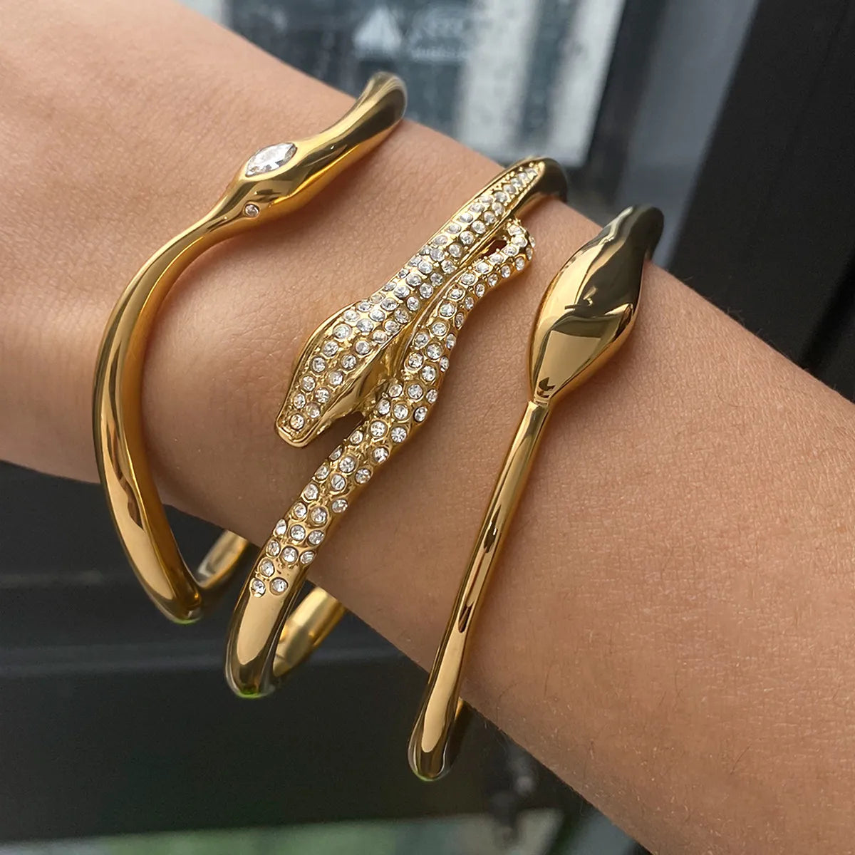 Waterproof Gold Snake Bangle
