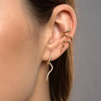 Snake Ear Climber & Cuff Earrings – Waterproof 18K Gold