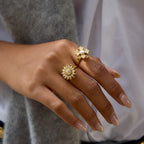 Waterproof Gold Spinner Rotatable Ring