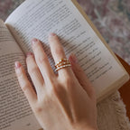 Waterproof 3-Piece CZ Stacking Ring Set