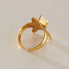 Waterproof Stainless Steel Star Ring