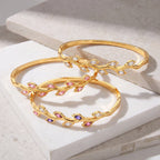 Waterproof Gold Vine Marquise CZ Bangle