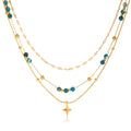 Waterproof Natural Stone Layered Necklace