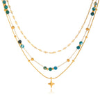 Waterproof Natural Stone Layered Necklace