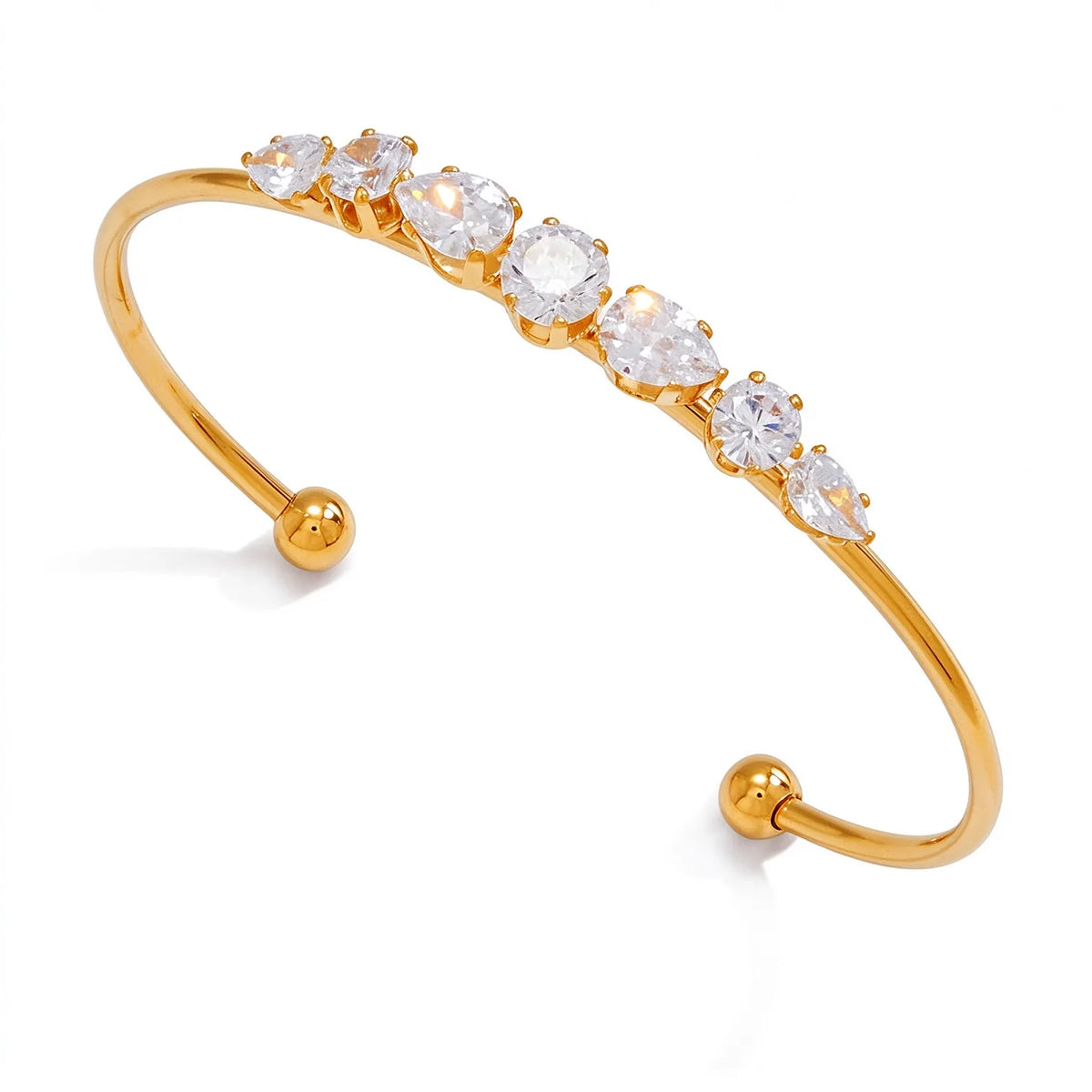 Waterproof CZ Crystal Cuff Bracelet