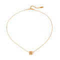 Pavé Zirconia Barrel Necklace – Waterproof 18K Gold