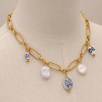 Waterproof Ceramic & Baroque Pearl Necklace