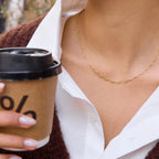 Waterproof Gold Layering Wavy Chain Necklace