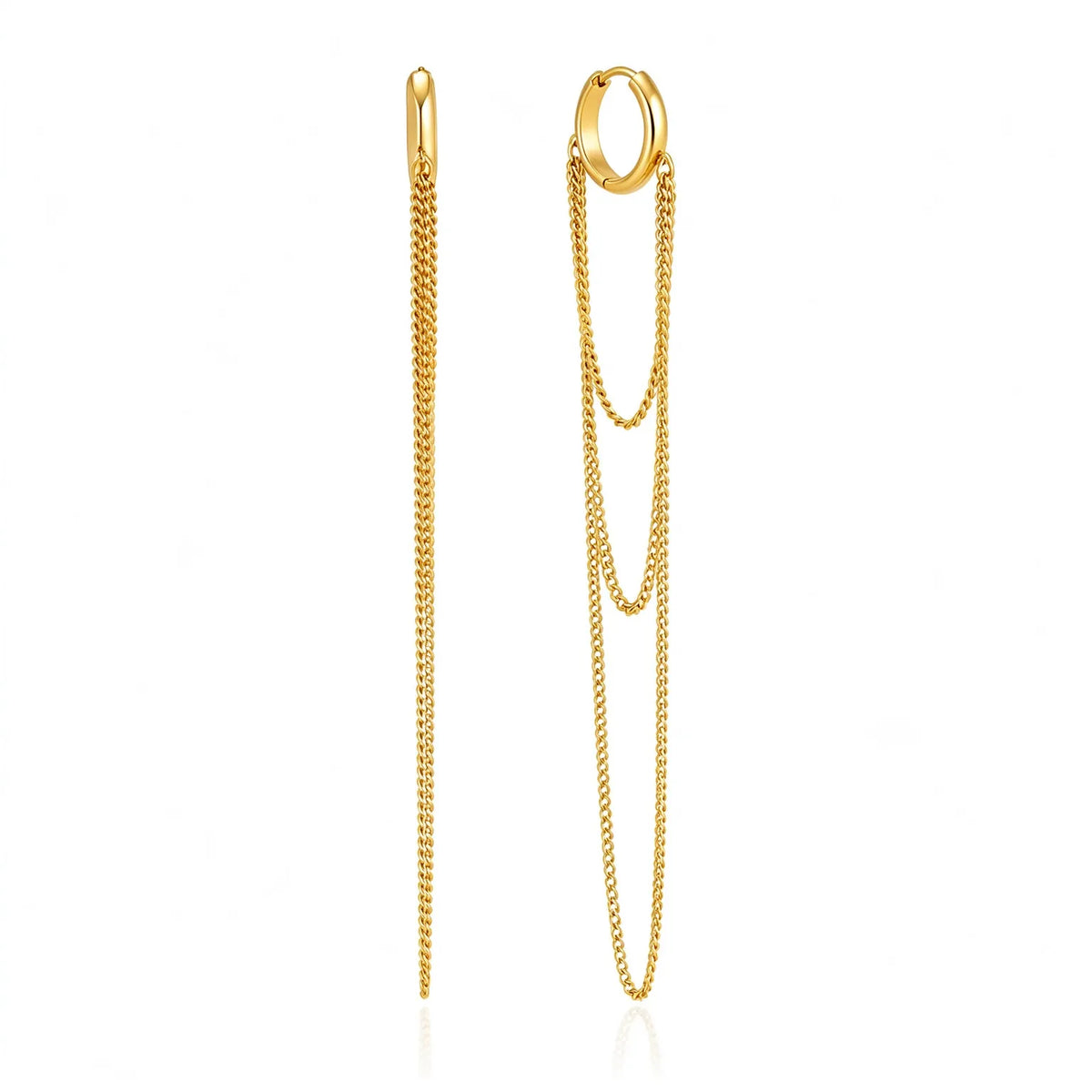 Waterproof Stainless Steel Multi-Chain Hoop Earrings