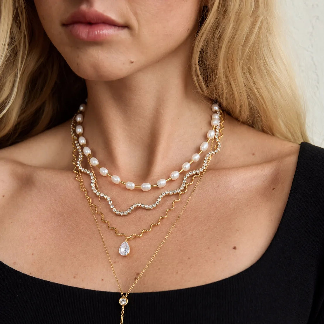 Waterproof Layered Pearl Necklace - LIORVA & CO