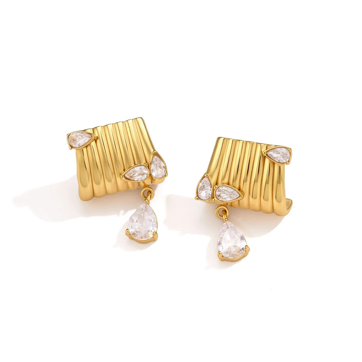 Waterproof Gold Chunky Drop Earrings