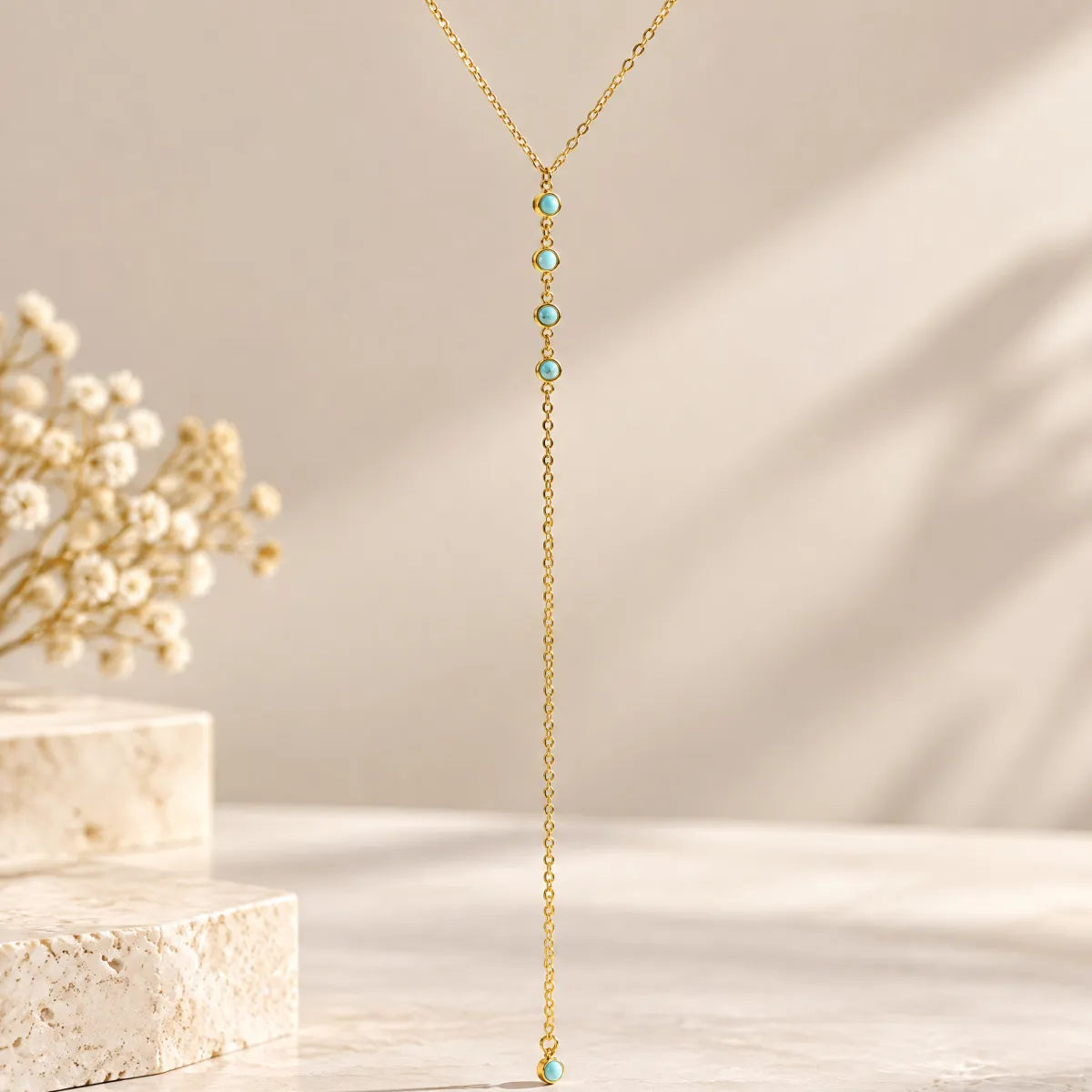 Waterproof Gold Lariat Y-Necklace