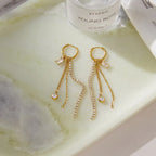 Waterproof Zircon Drop Hoop Earrings