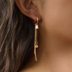 Waterproof Zircon Drop Hoop Earrings