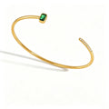 Zirconia Open Cuff Bracelet Collection – Waterproof 18K Gold
