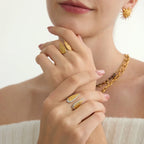 Angel Wings Open Ring – Waterproof 18K Gold