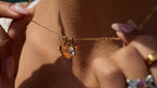 MOM Heart Charm Necklace | Waterproof 18K Gold
