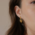 Spiral Sculptural Hoop Earrings – Waterproof 18K Gold
