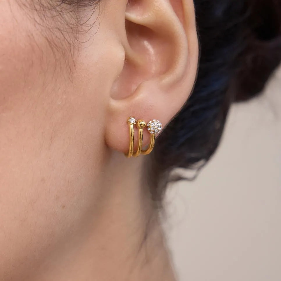 Waterproof Triple Hoop Earrings