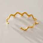 Waterproof  Wave Cuff CZ Bangle