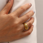 Waterproof Chunky Star Dome Ring