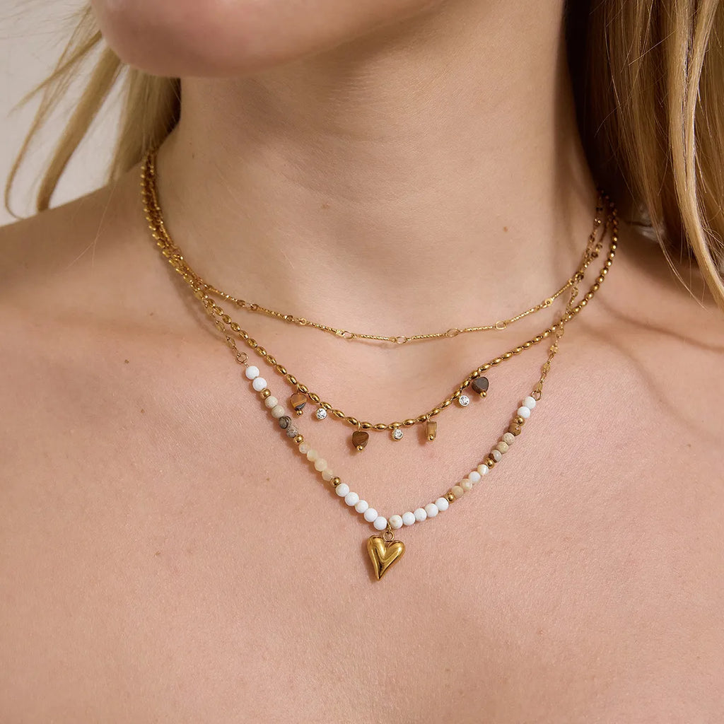 Waterproof Colorful Beaded Charm Necklace Collection