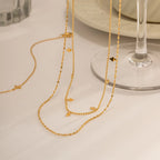 Minimalist Double-Layer Necklace | Waterproof 18K Gold