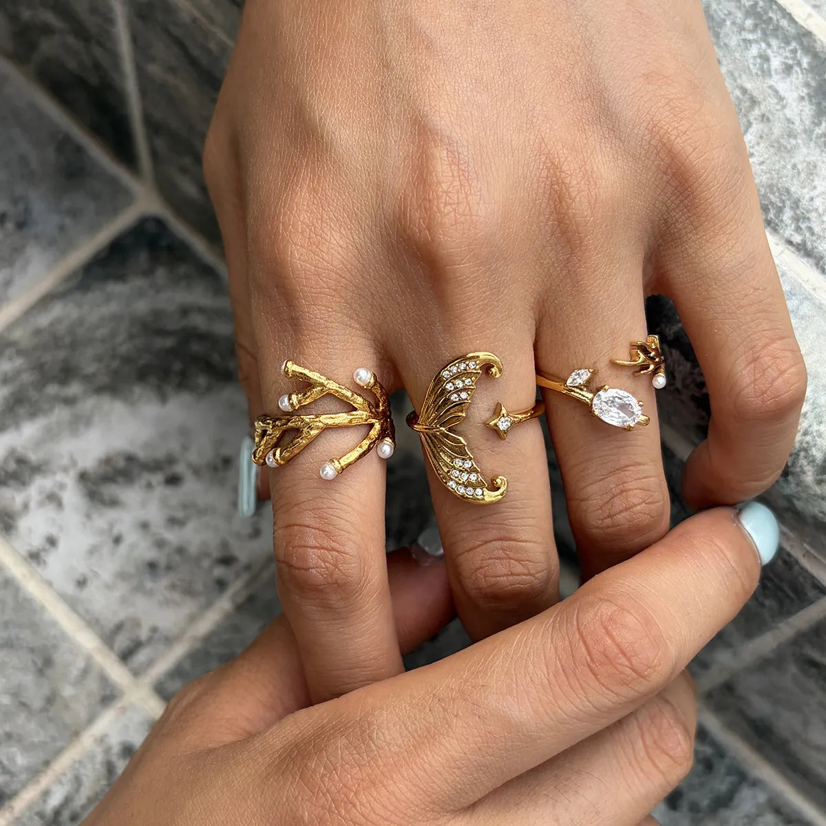 Ocean Adjustable Ring Set – Waterproof Stainless Steel