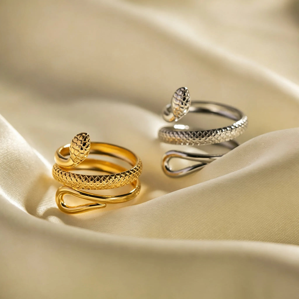 Waterproof Coiled Snake Open Ring