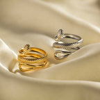 Waterproof Coiled Snake Open Ring
