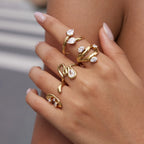 Waterproof Liquid Gold CZ Open Rings