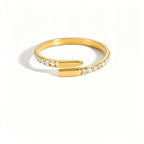 Vintage CZ Dainty Open Ring Collection – Waterproof 18K Gold | 7 Styles