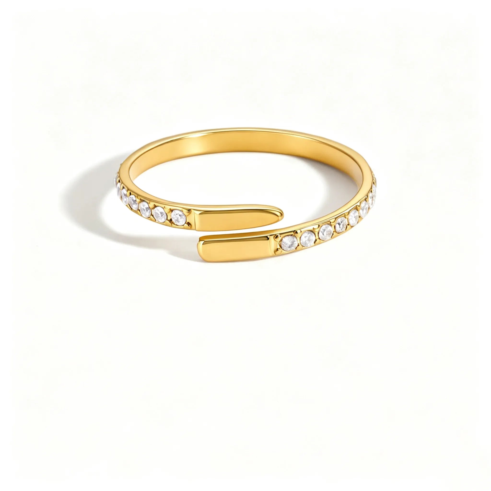 Vintage CZ Dainty Open Ring Collection – Waterproof 18K Gold | 7 Styles
