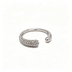 Pavé CZ Sculptural Open Ring Collection – Waterproof 18K Gold
