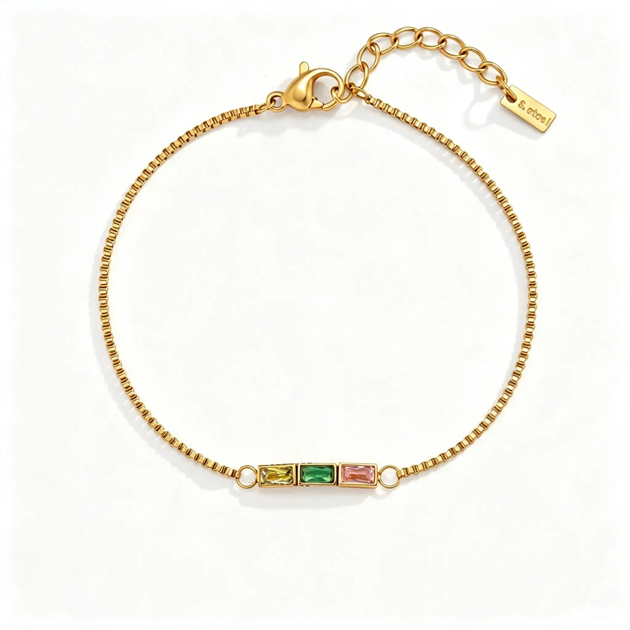 Colorful Crystal Bracelet – Waterproof Stainless Steel