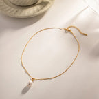 Waterproof Snake Chain Pearl Necklace