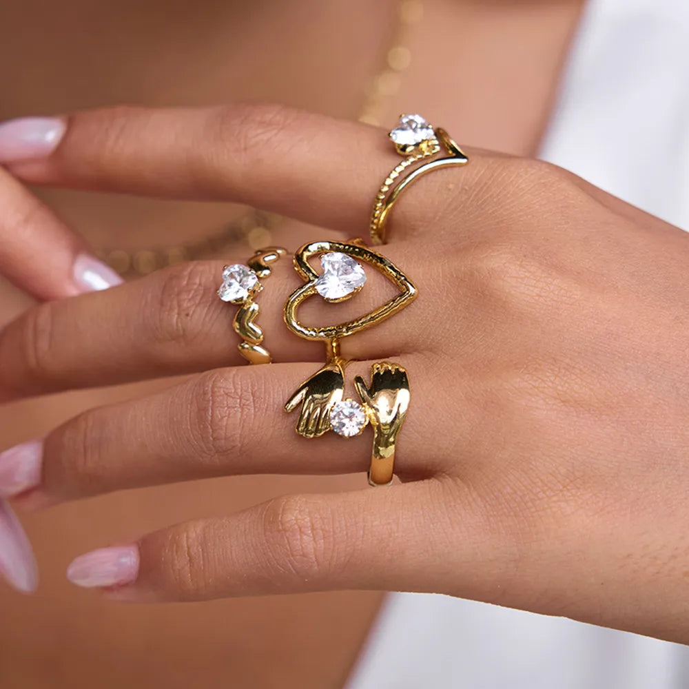 Vintage Water Droplet Statement Ring | Waterproof 18K Gold