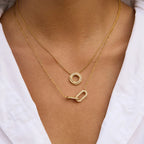 Waterproof Vintage Double Ring Pendant Necklace